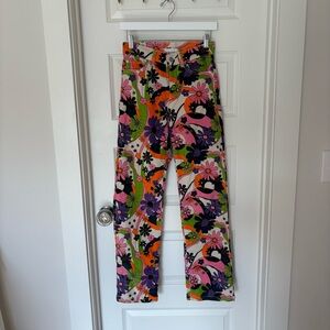 BDG Trendy Velvet Colorful Floral Jeans